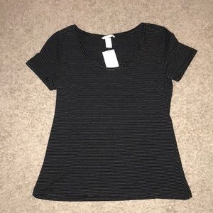 Cute and Comfy Black and White Striped Top